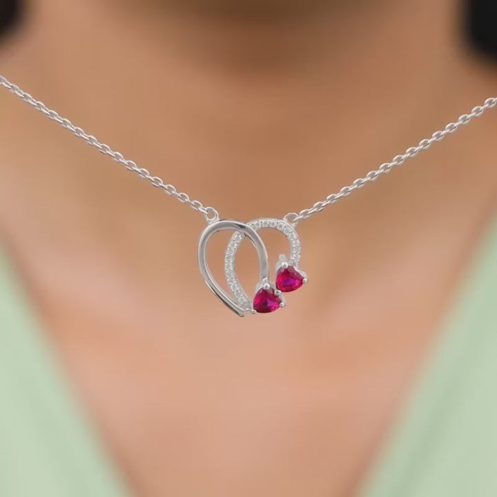 Silvers Twin Hearts Necklace – Two Hearts, One Bond in Pure 925 Silver