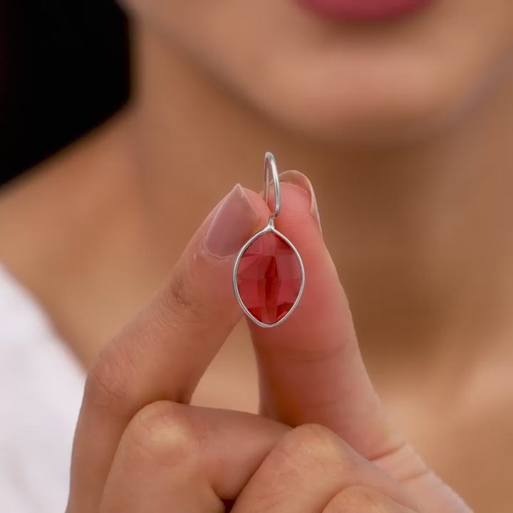 Silver Cherry Pinks Crystal Earrings – Made With Pure 925 Silver