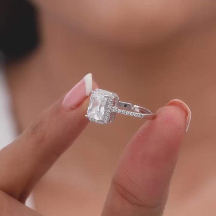 Silver Zircon Soul of Love Ring – Where Heart Meet in Sparkling Harmony