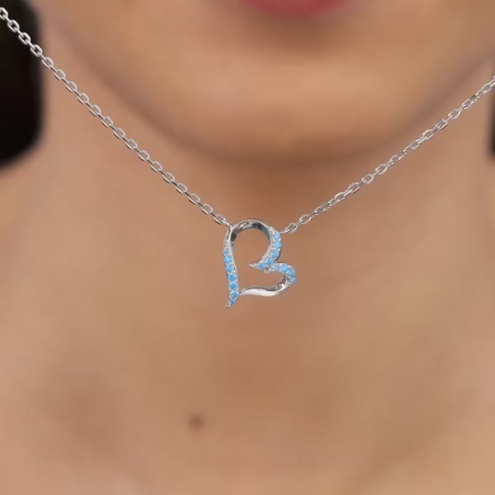 Silver Dewy Heart Necklace – A Glimmer of Fresh Love in Pures 925 Silver