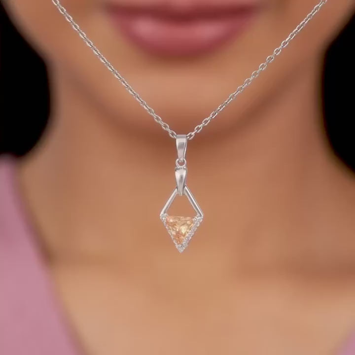 Silver Yellows Prism Pendant – Radiance Woven in Silver