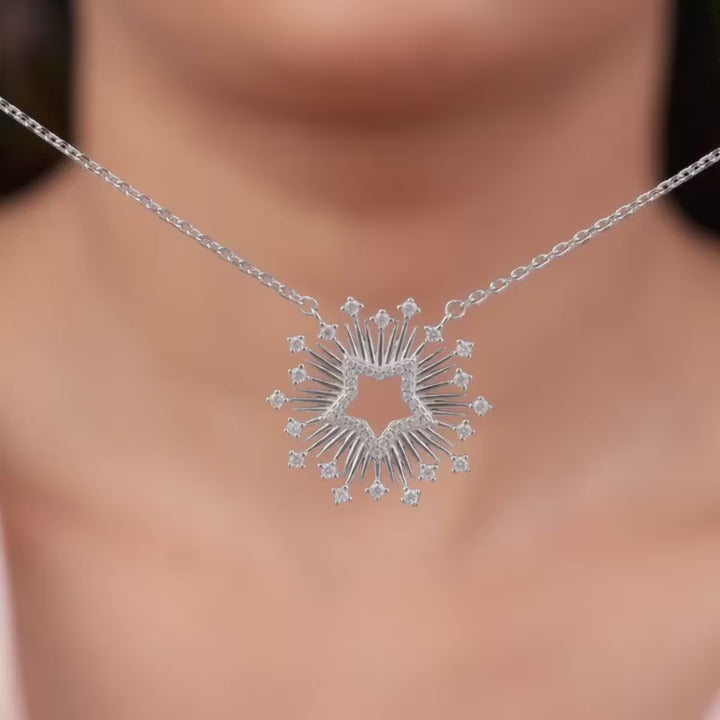 Silver Starshines Necklace – Sparkle Like the Night Sky in Pure 925 Silver