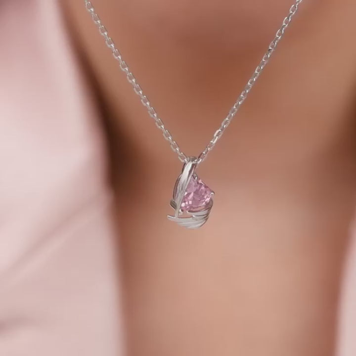 Silver Pink Angel Wings of Protection Necklace – Grace in Every Guardian Touchs