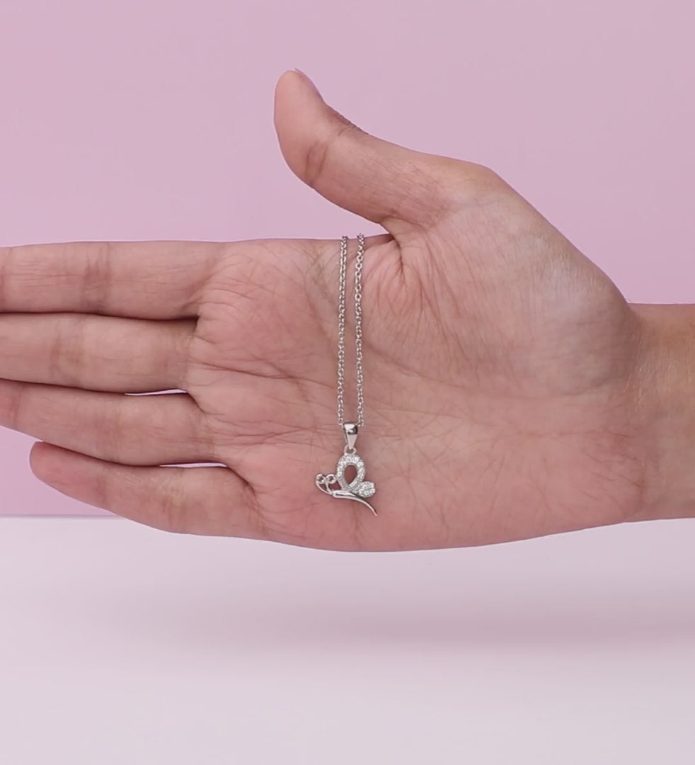 Silver Loves Like A Butterfly Pendant with Link Chain – Made with Pure 925 Silver