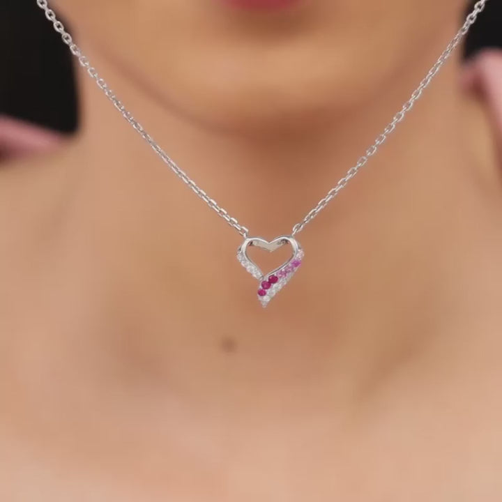 Silvers Ombre Heart Necklace – Where Love Meets Grace in Pure 925 Silver