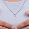 Silver Colourful Unicorns Kids Pendant with Link Chain (7–10 yrs)