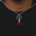 Silver Trishul & Rudraksha Pendant – Strengths & Spirituality in Pure 925 Silvers