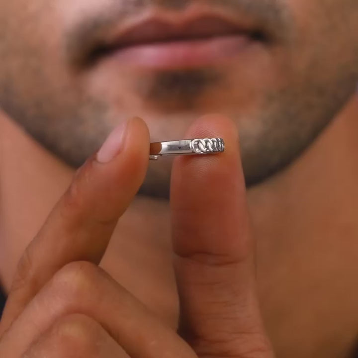 Silver Classic Chain Rings for Him – Strength Woven in Silver