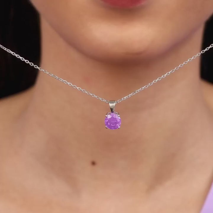Silver Gracious Pink Pendants with Link Chain – Made with Pure 925 Silve