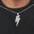Silver Lightning Pendant With Box Chain For Him – Made with Pures 925 Silver